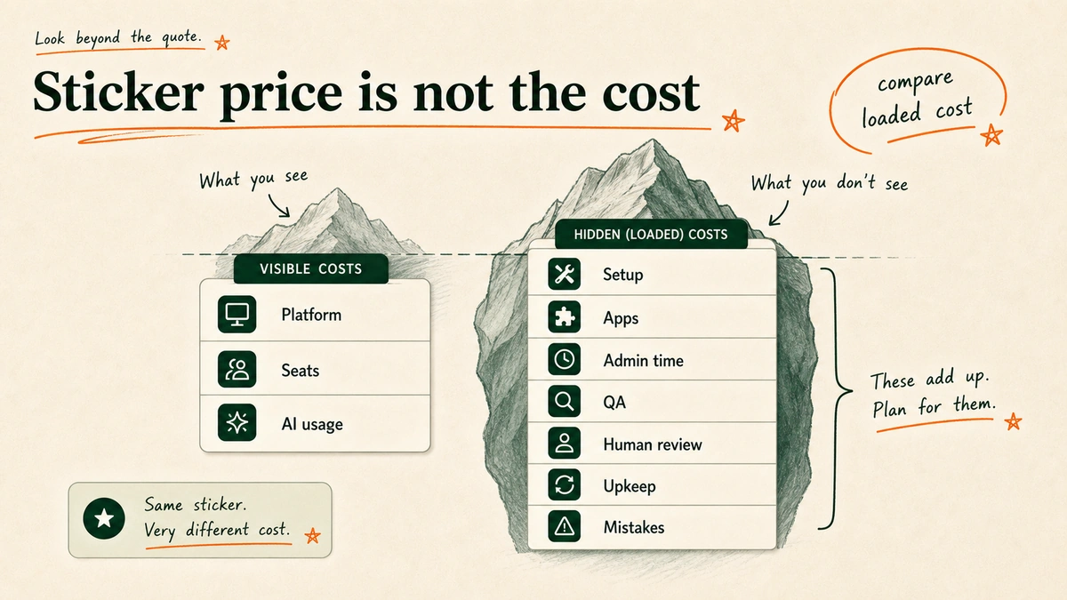 Loaded cost comparison for ecommerce AI customer care companies.